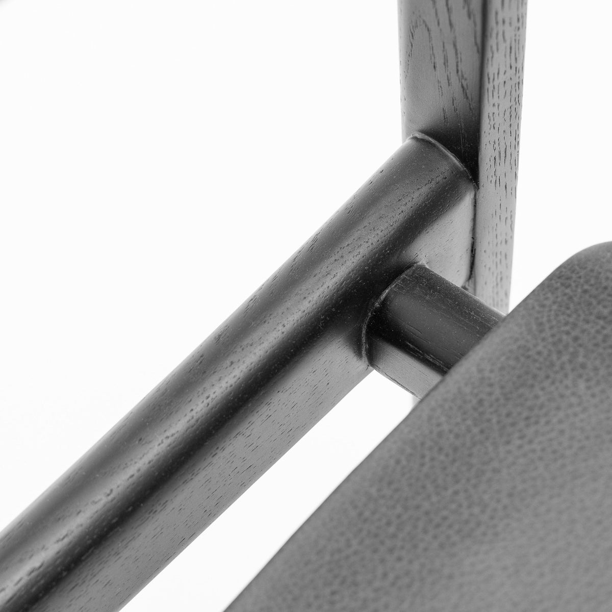 Poise Armchair - Black Oak & Charcoal Leather
