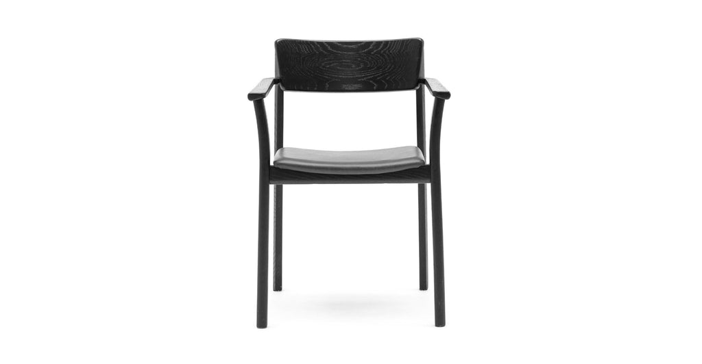 Poise Armchair - Black Oak & Charcoal Leather - Loom Collection