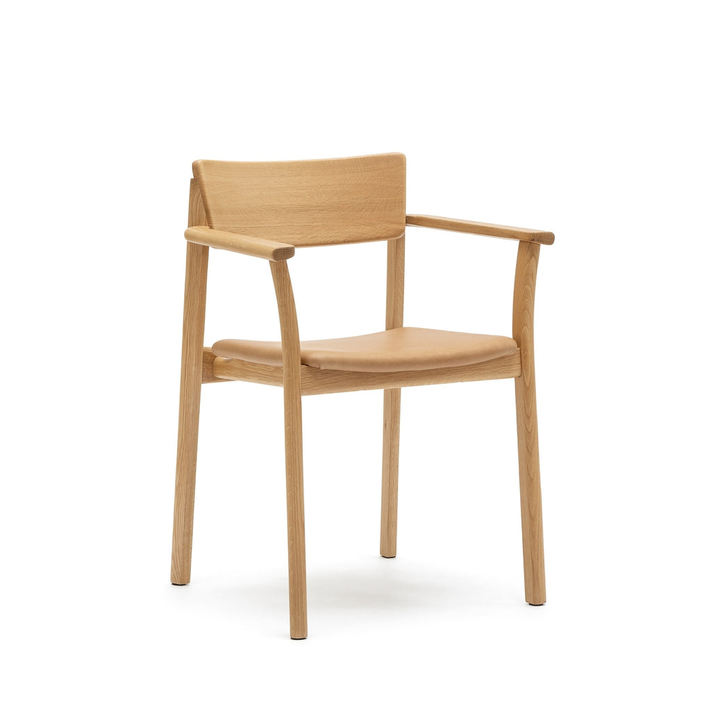 Poise Armchair - Light Oak & Pecan Leather - Loom Collection