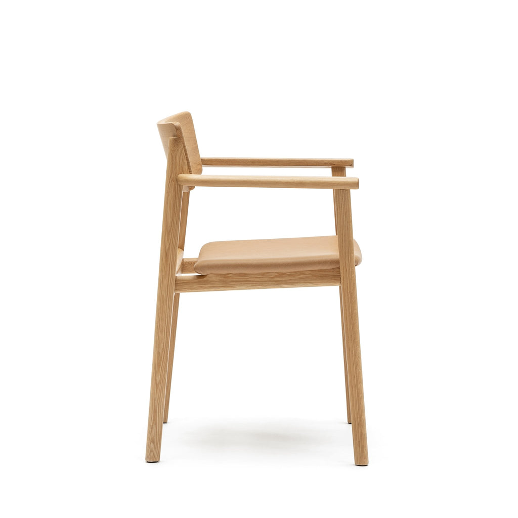 Poise Armchair - Light Oak & Pecan Leather - Loom Collection