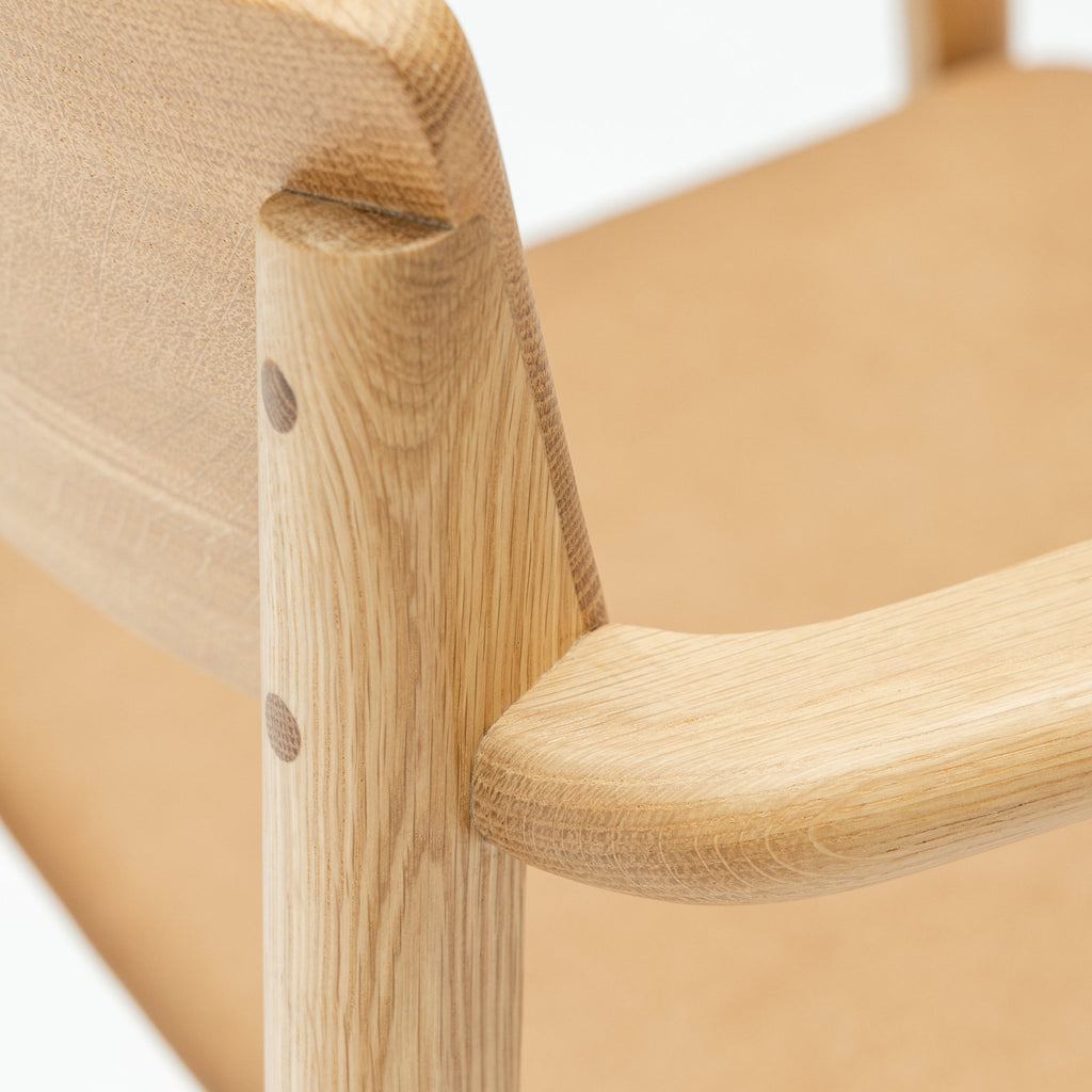 Poise Armchair - Light Oak & Pecan Leather - Loom Collection