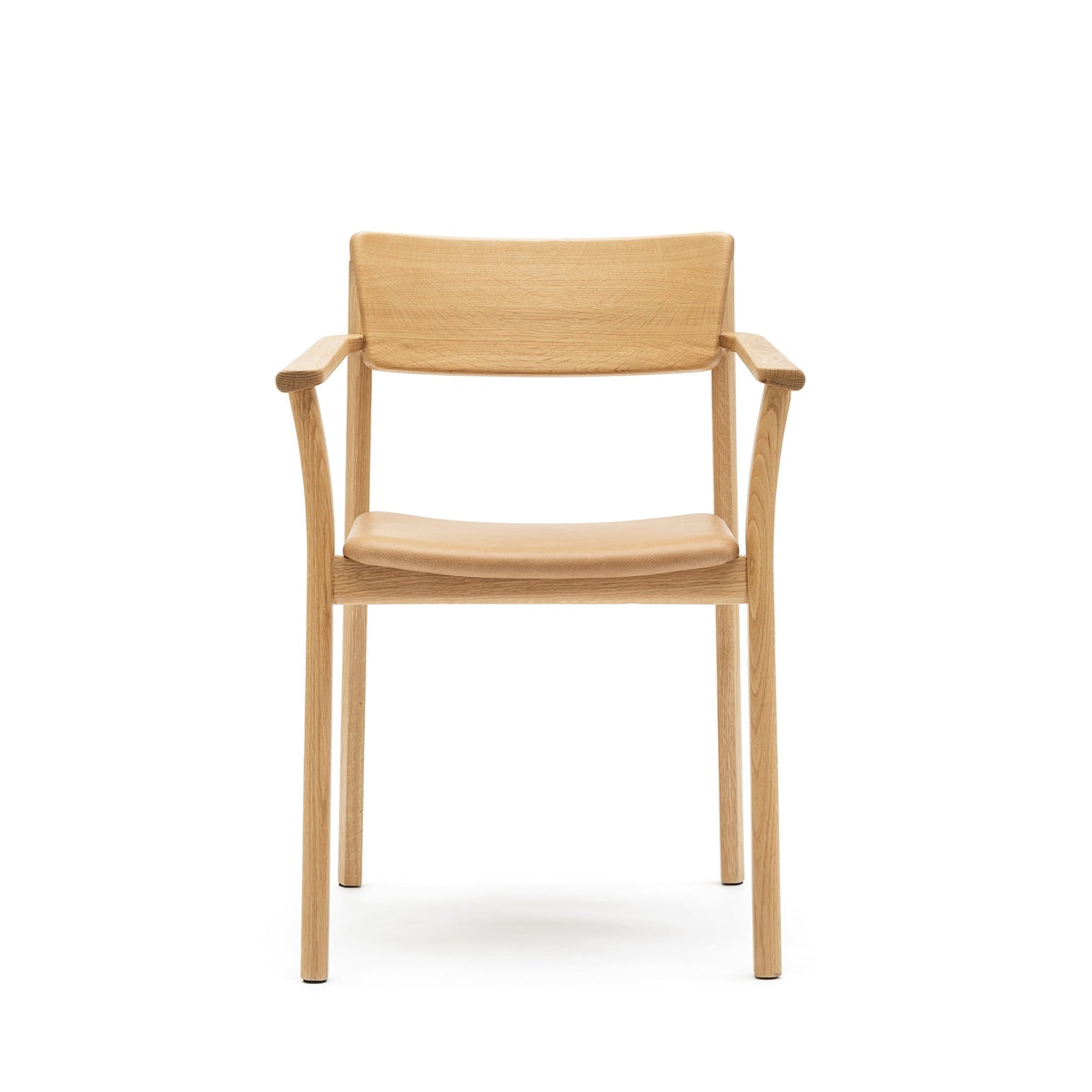 Poise Armchair - Light Oak & Pecan Leather