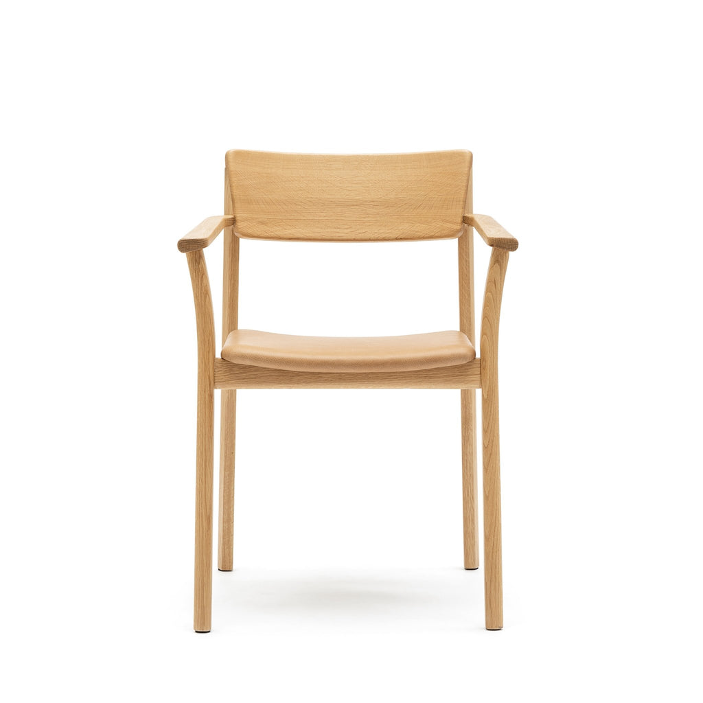 Poise Armchair - Light Oak & Pecan Leather - Loom Collection