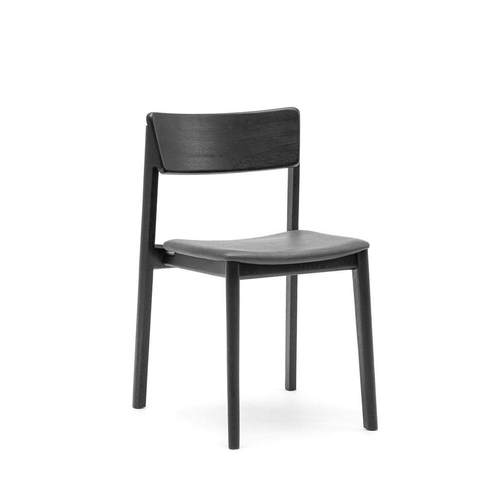 Poise Chair - Black Oak & Charcoal Leather - Loom Collection