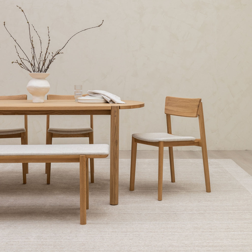 Poise Chair - Light Oak & Oatmeal - Dining Chairs Tolv Loom Collection Dubai