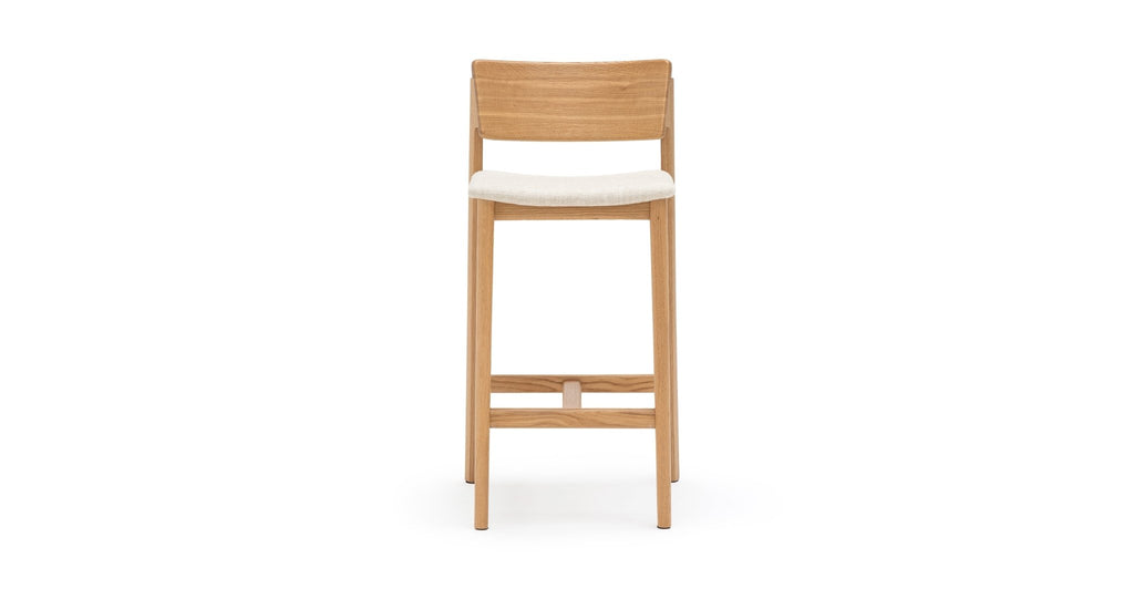 Poise Counter Chair - Light Oak & Oatmeal.