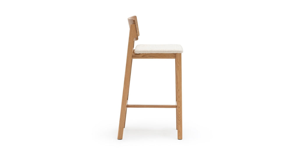 Poise Counter Chair - Light Oak & Oatmeal.