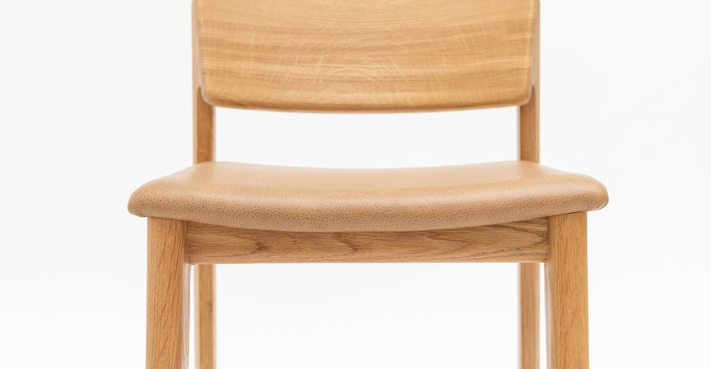 Poise Counter Chair - Light Oak & Pecan Leather.