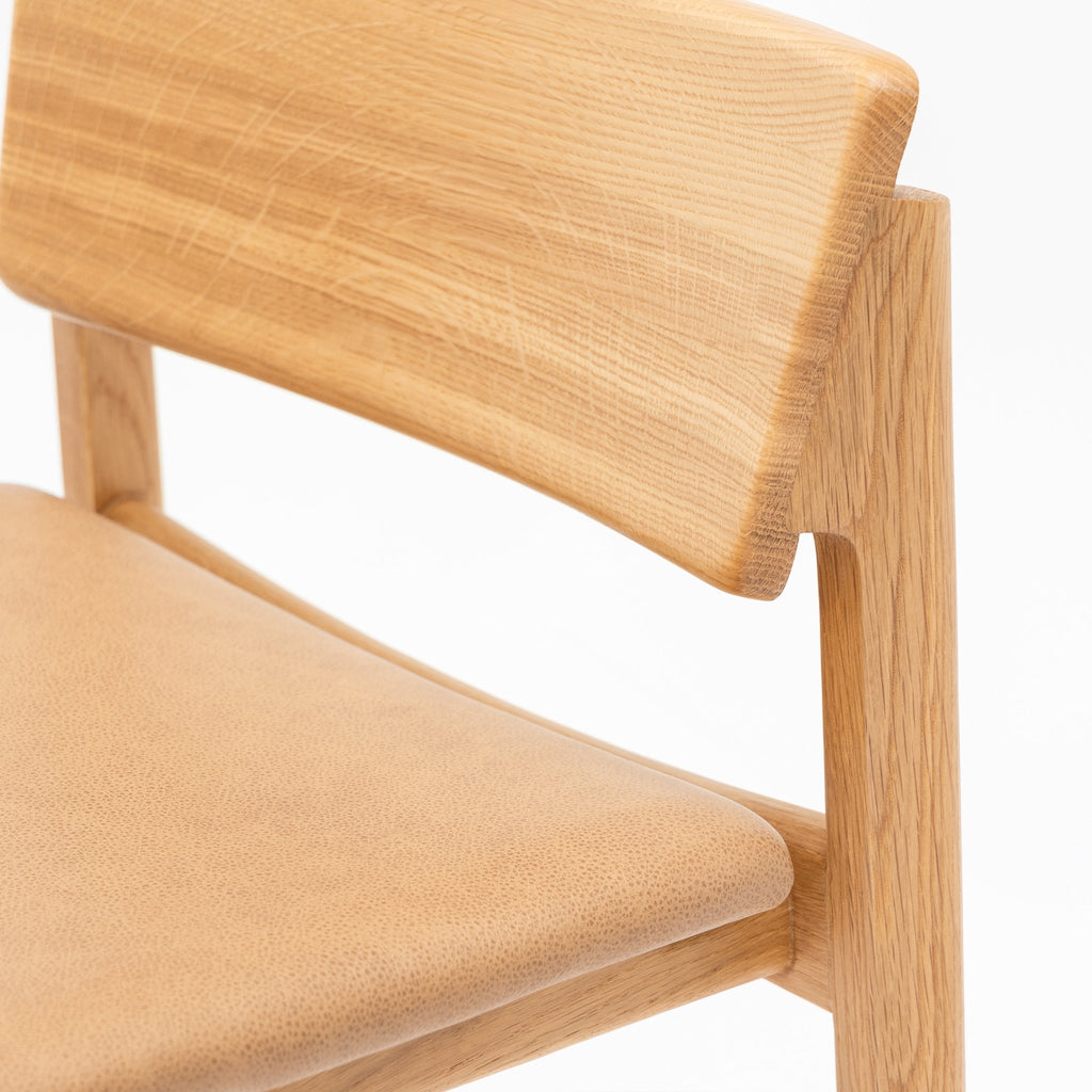Poise Counter Chair - Light Oak & Pecan Leather - Loom Collection
