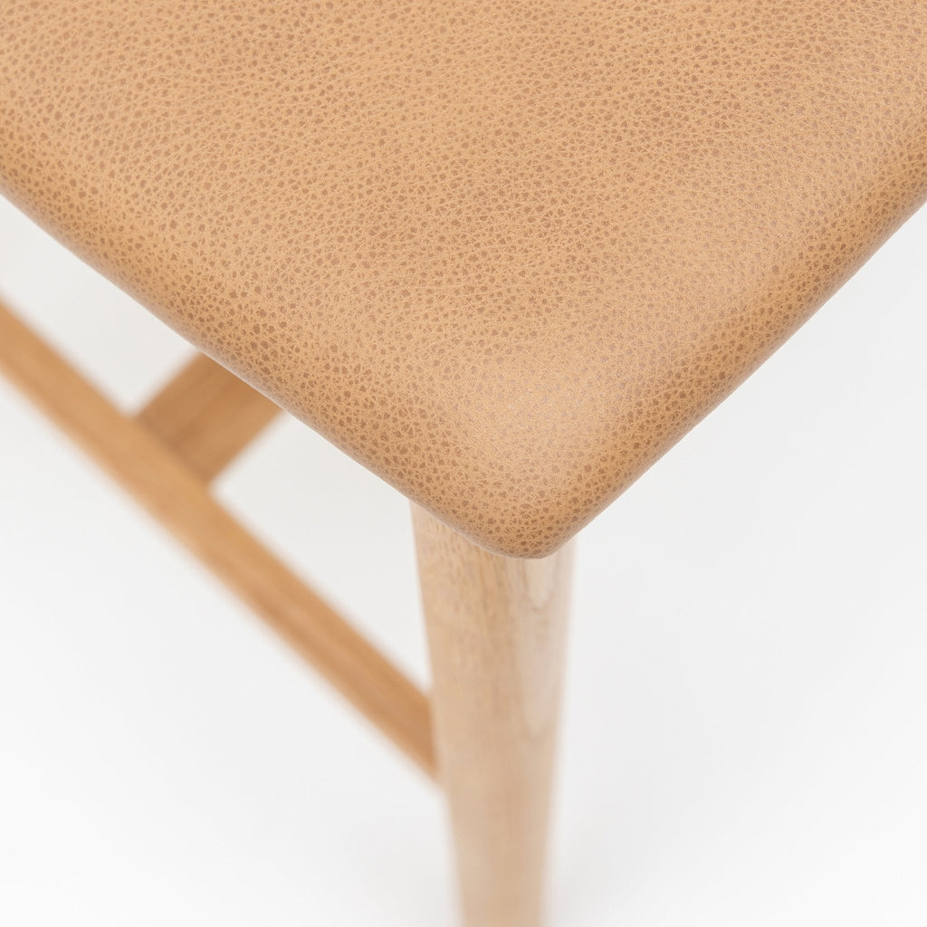 Poise Counter Chair - Light Oak & Pecan Leather - Loom Collection