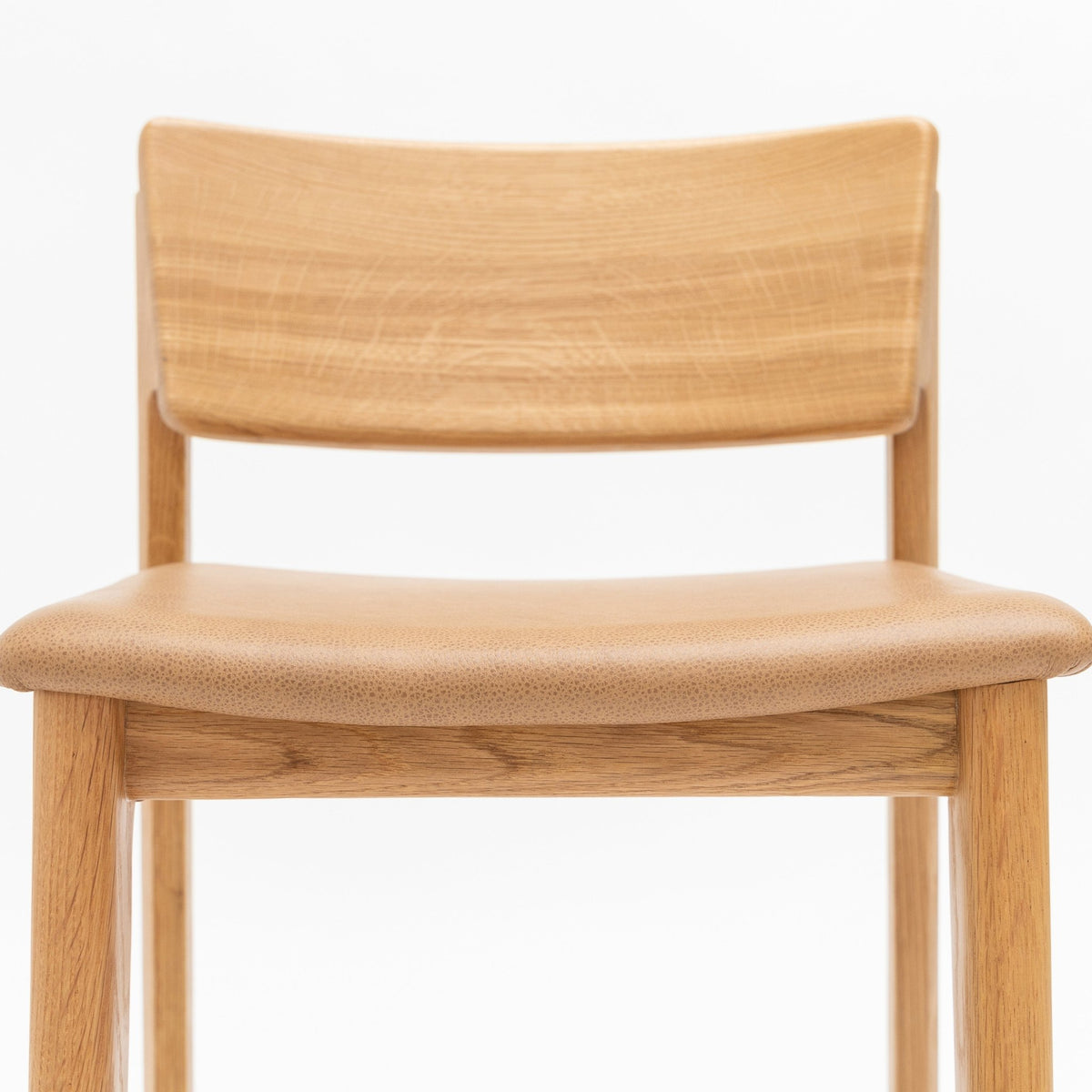 Poise Counter Chair - Light Oak & Pecan Leather