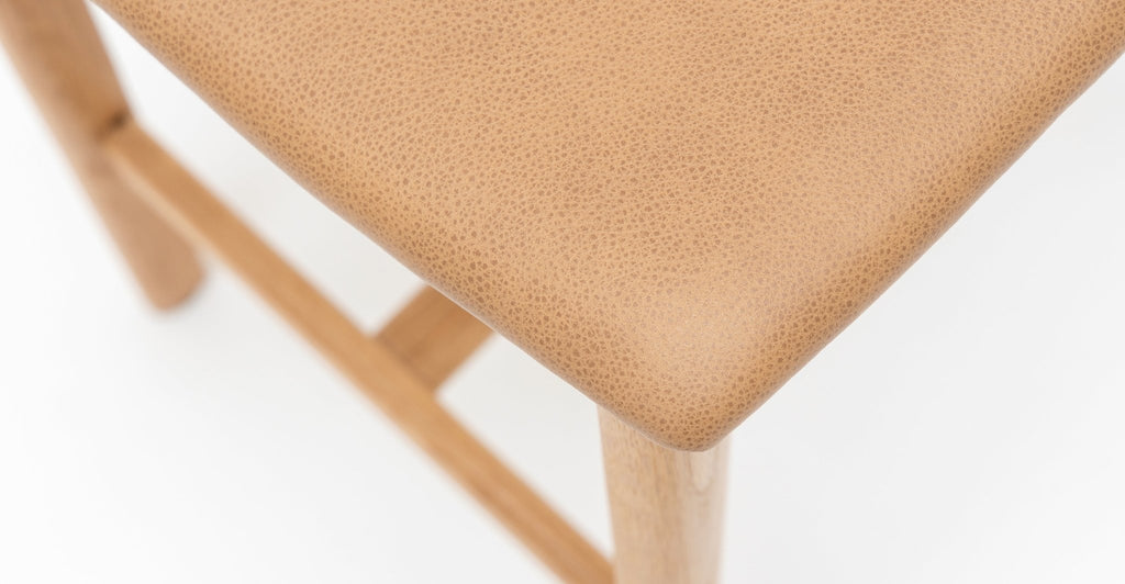 Poise Counter Chair - Light Oak & Pecan Leather.