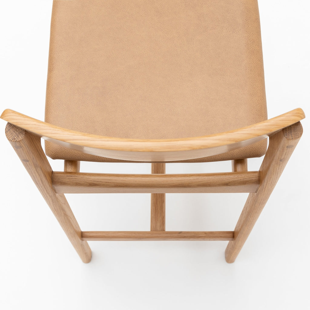 Poise Counter Chair - Light Oak & Pecan Leather - Loom Collection