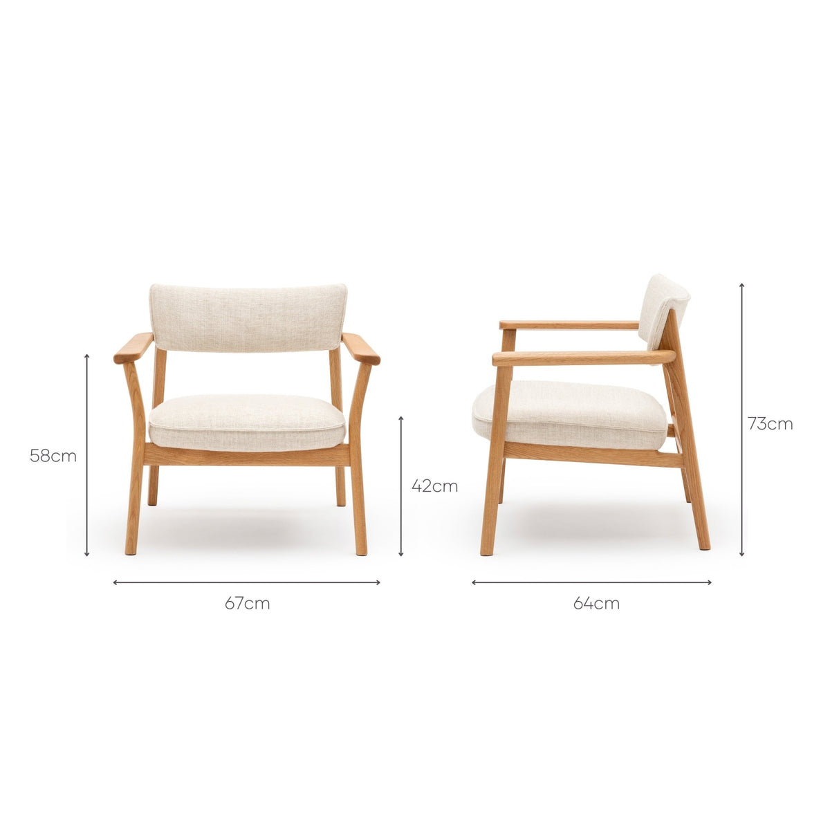 Poise Lounge Chair - Light Oak & Oatmeal