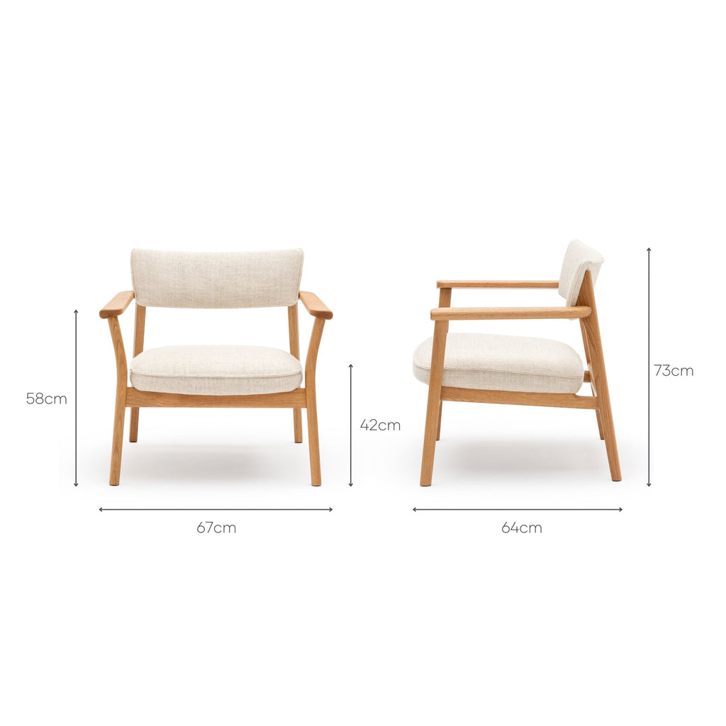 Poise Lounge Chair - Light Oak & Oatmeal - Loom Collection