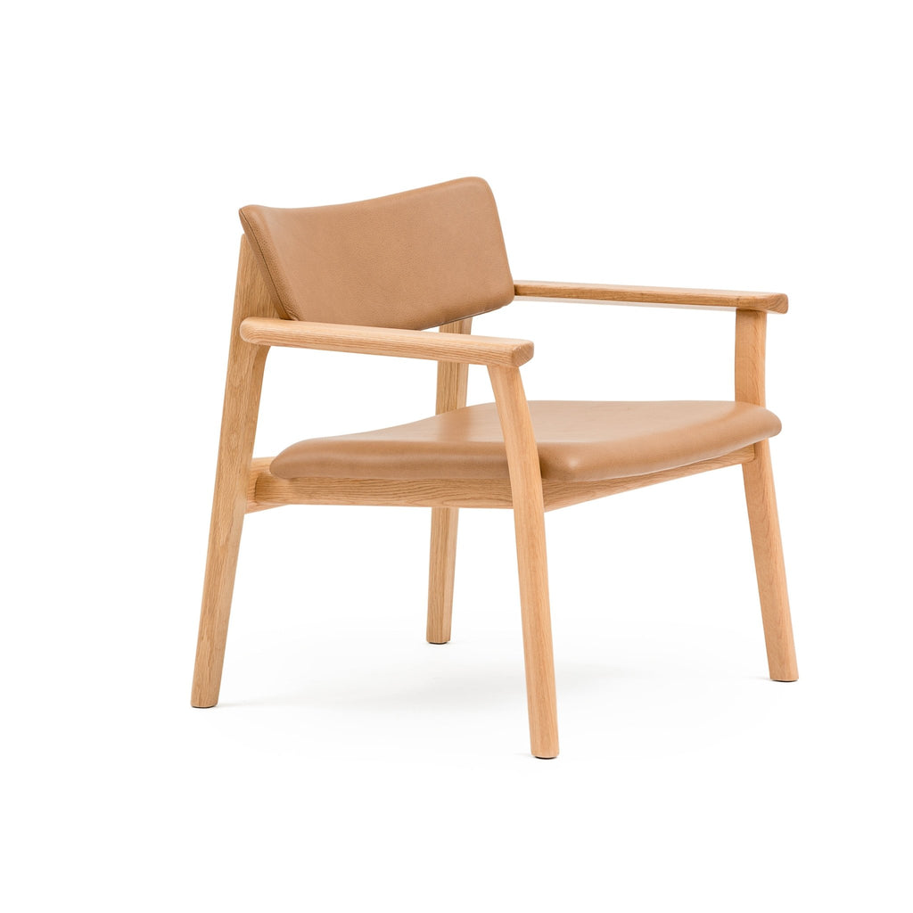 Poise Lounge Chair - Light Oak & Pecan Leather - Loom Collection