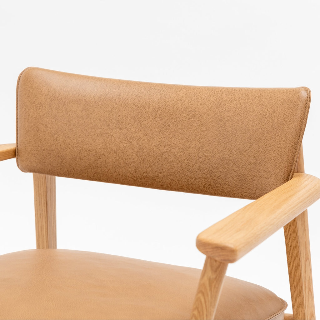 Poise Lounge Chair - Light Oak & Pecan Leather - Loom Collection