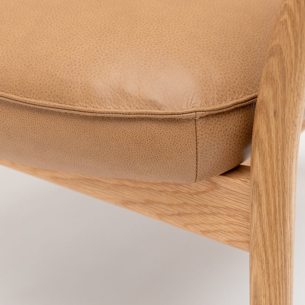 Poise Lounge Chair - Light Oak & Pecan Leather - Loom Collection