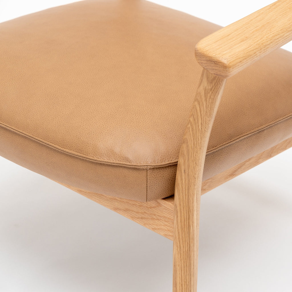 Poise Lounge Chair - Light Oak & Pecan Leather - Loom Collection