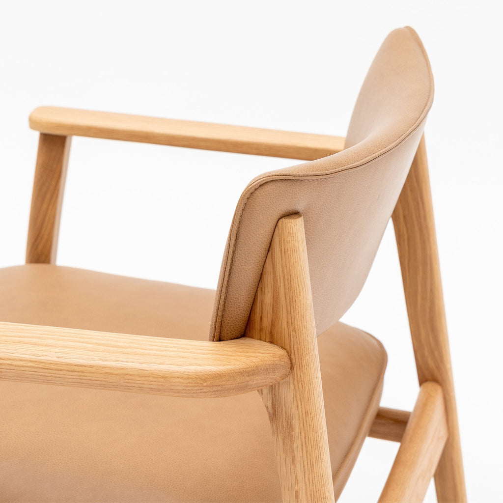 Poise Lounge Chair - Light Oak & Pecan Leather - Loom Collection