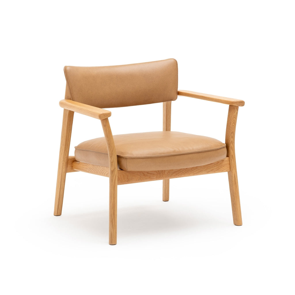 Poise Lounge Chair - Light Oak & Pecan Leather - Loom Collection