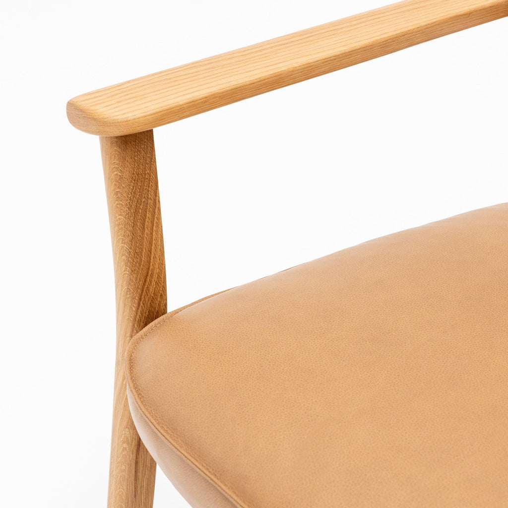 Poise Lounge Chair - Light Oak & Pecan Leather - Loom Collection