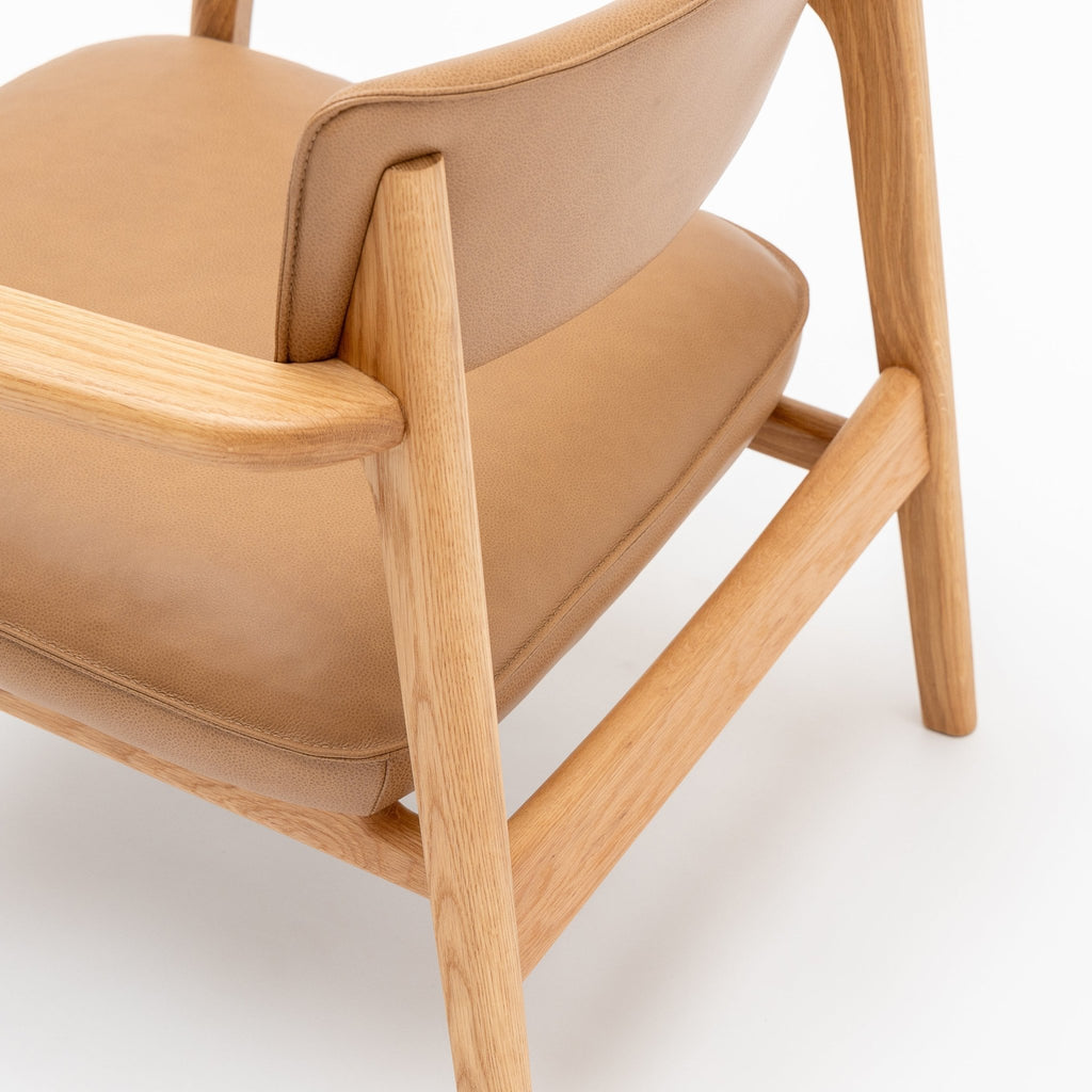 Poise Lounge Chair - Light Oak & Pecan Leather - Loom Collection