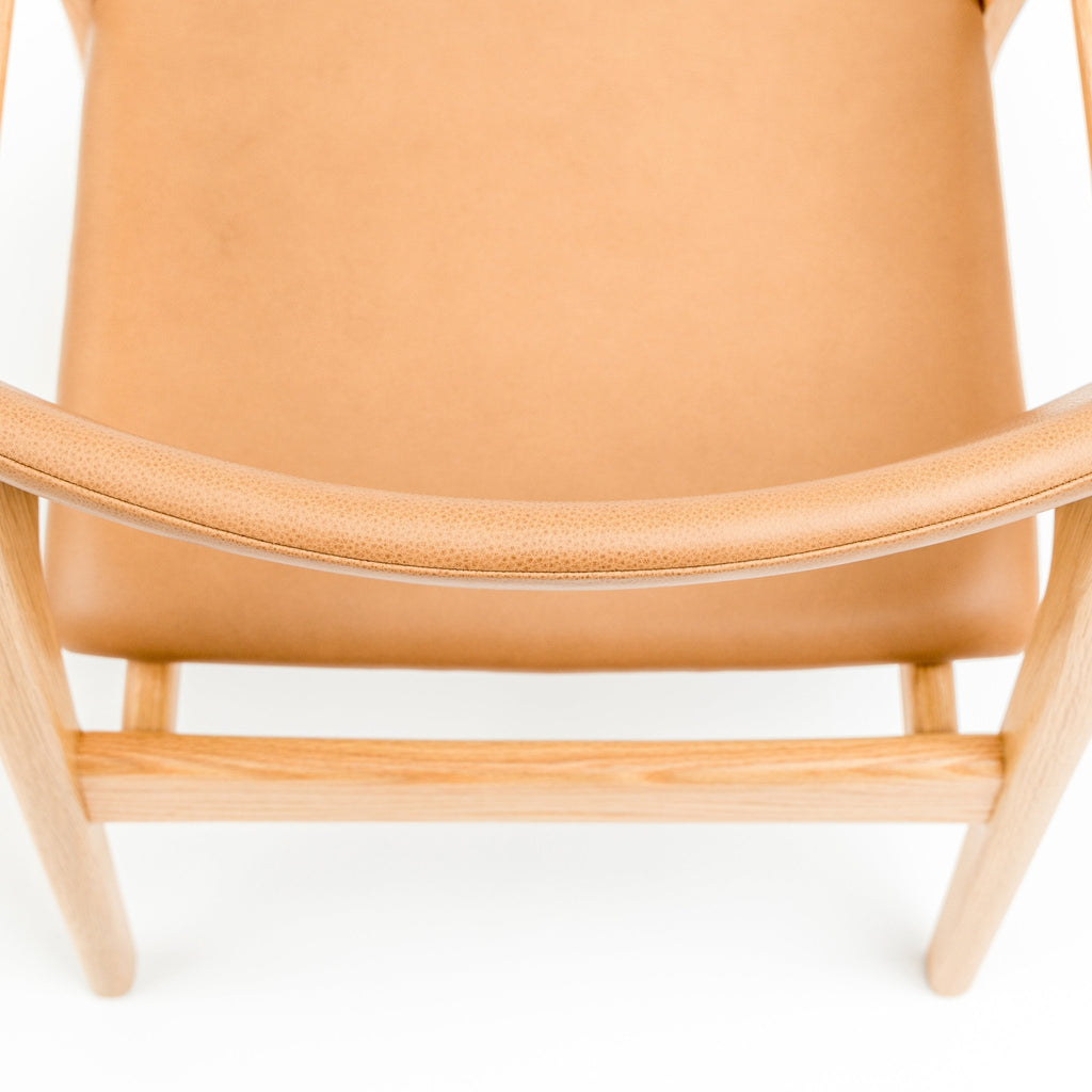 Poise Lounge Chair - Light Oak & Pecan Leather - Loom Collection