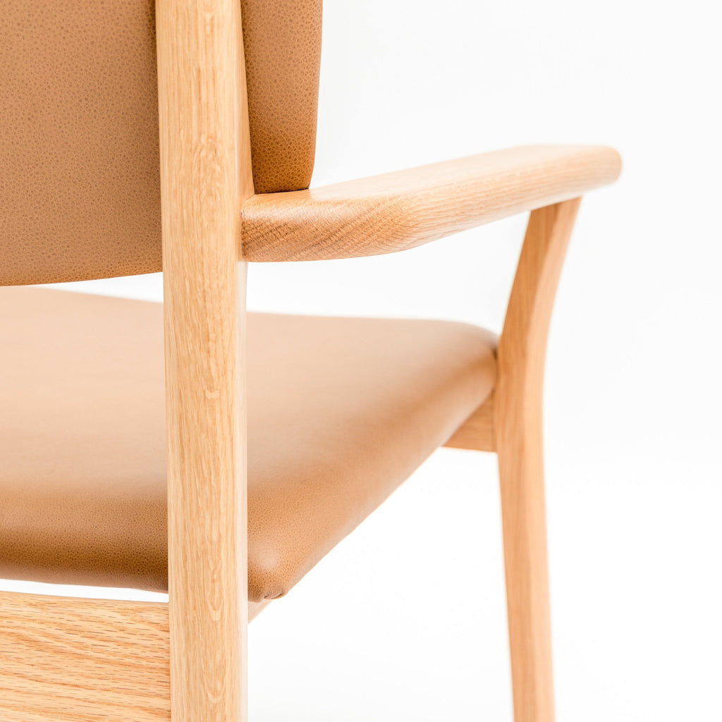 Poise Lounge Chair - Light Oak & Pecan Leather - Loom Collection