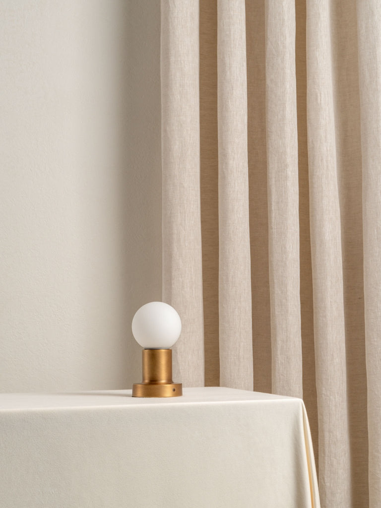 Porta - Aged Brass And Opal Rechargeable Table Lamp - Loom Collection
