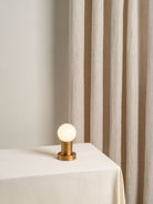 Porta - Aged Brass And Opal Rechargeable Table Lamp