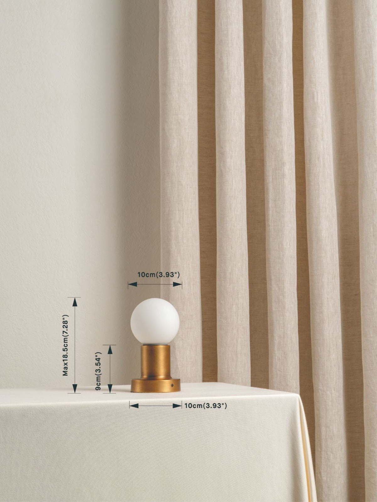 Porta - Aged Brass And Opal Rechargeable Table Lamp