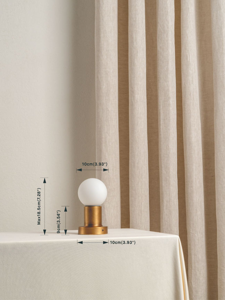 Porta - Aged Brass And Opal Rechargeable Table Lamp - Loom Collection