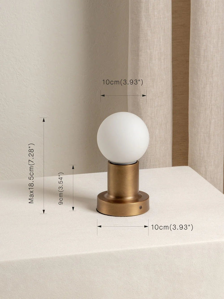 Porta - Aged Brass And Opal Rechargeable Table Lamp - Loom Collection