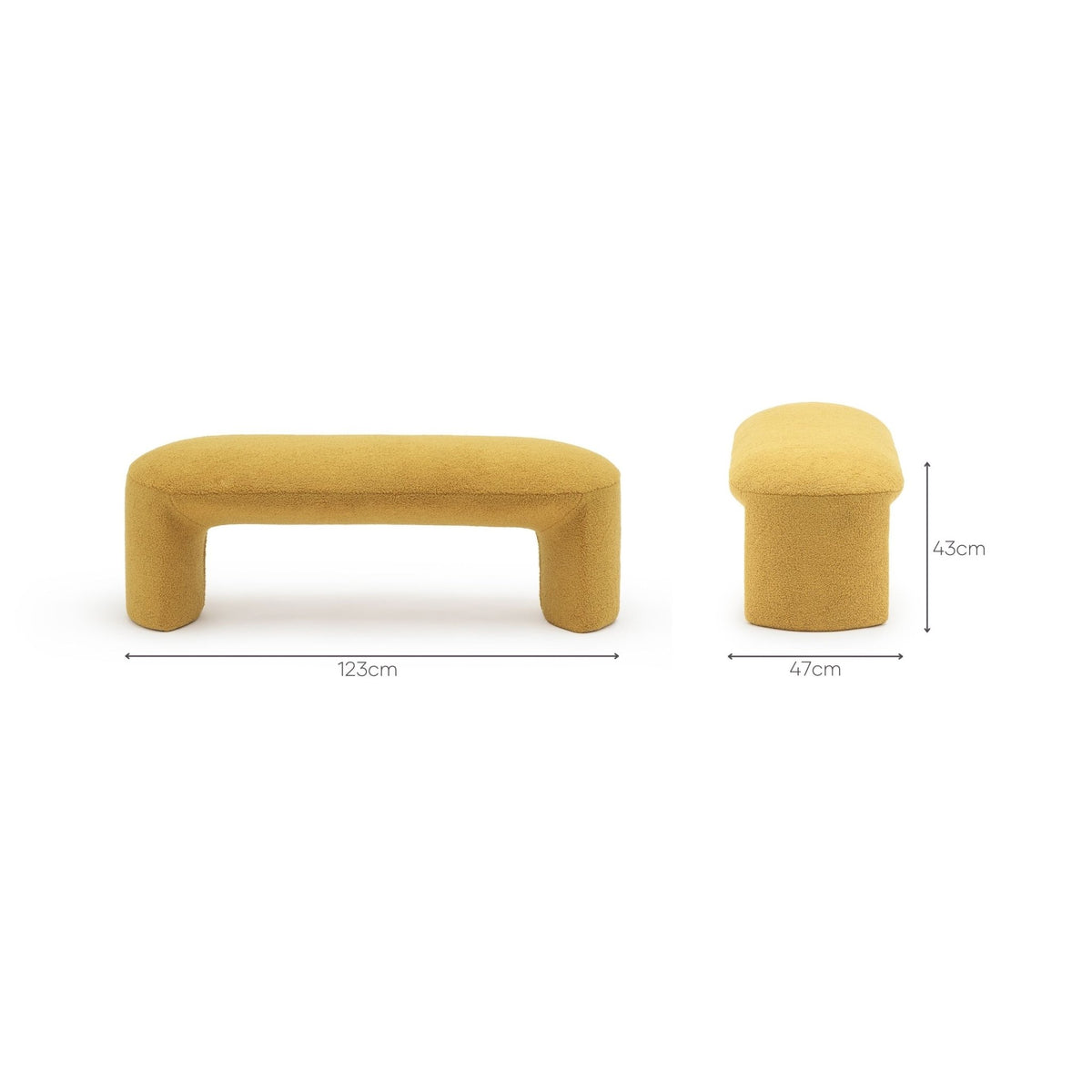 Remi Bench - Mustard - Benches Loom Collection Loom Collection Dubai