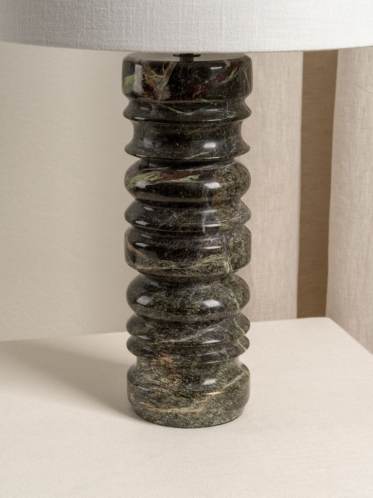 Renee - Large Green Marble Table Lamp - Loom Collection