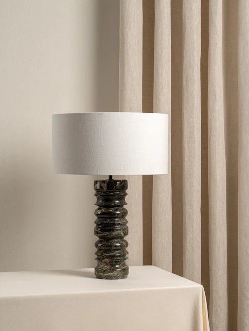 Renee - Large Green Marble Table Lamp - Loom Collection