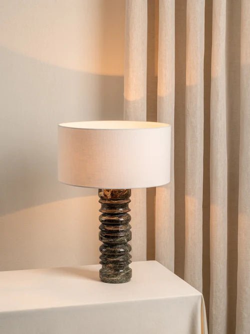 Renee - Large Green Marble Table Lamp - Loom Collection