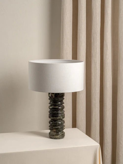 Renee - Large Green Marble Table Lamp - Loom Collection