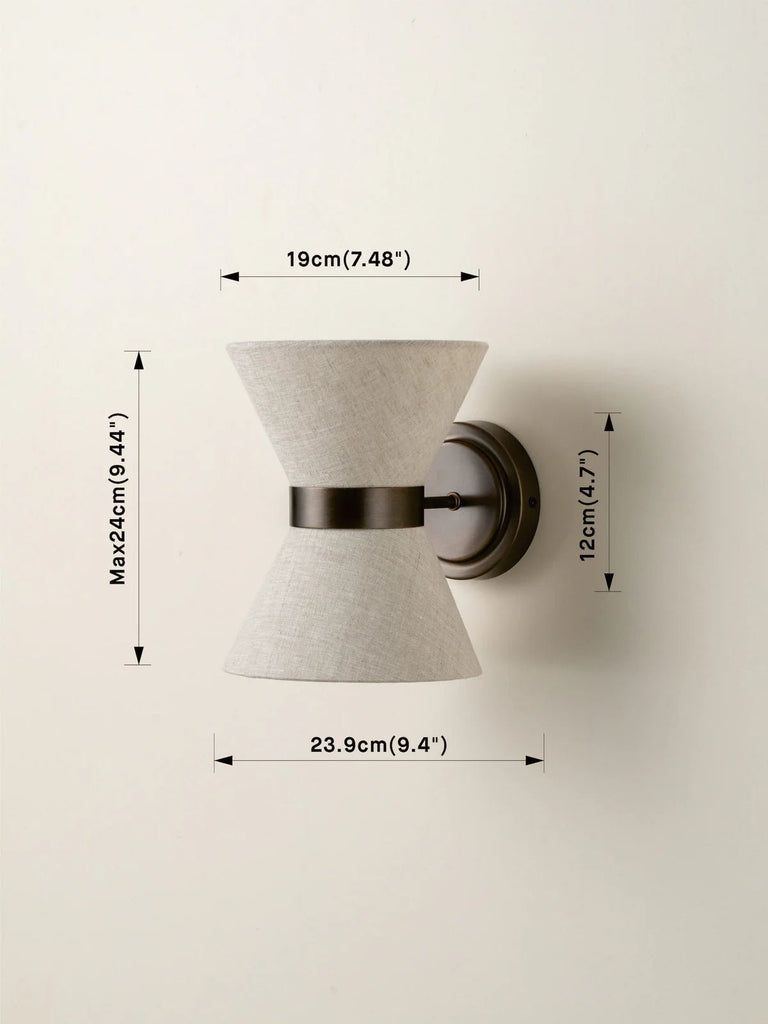 Renwick - Linen & Bronze Wall Light