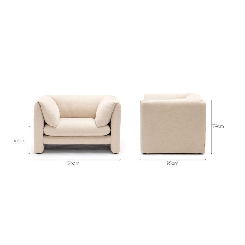 Replay Armchair - Ivory - Accent Chairs Loom Collection Loom Collection Dubai