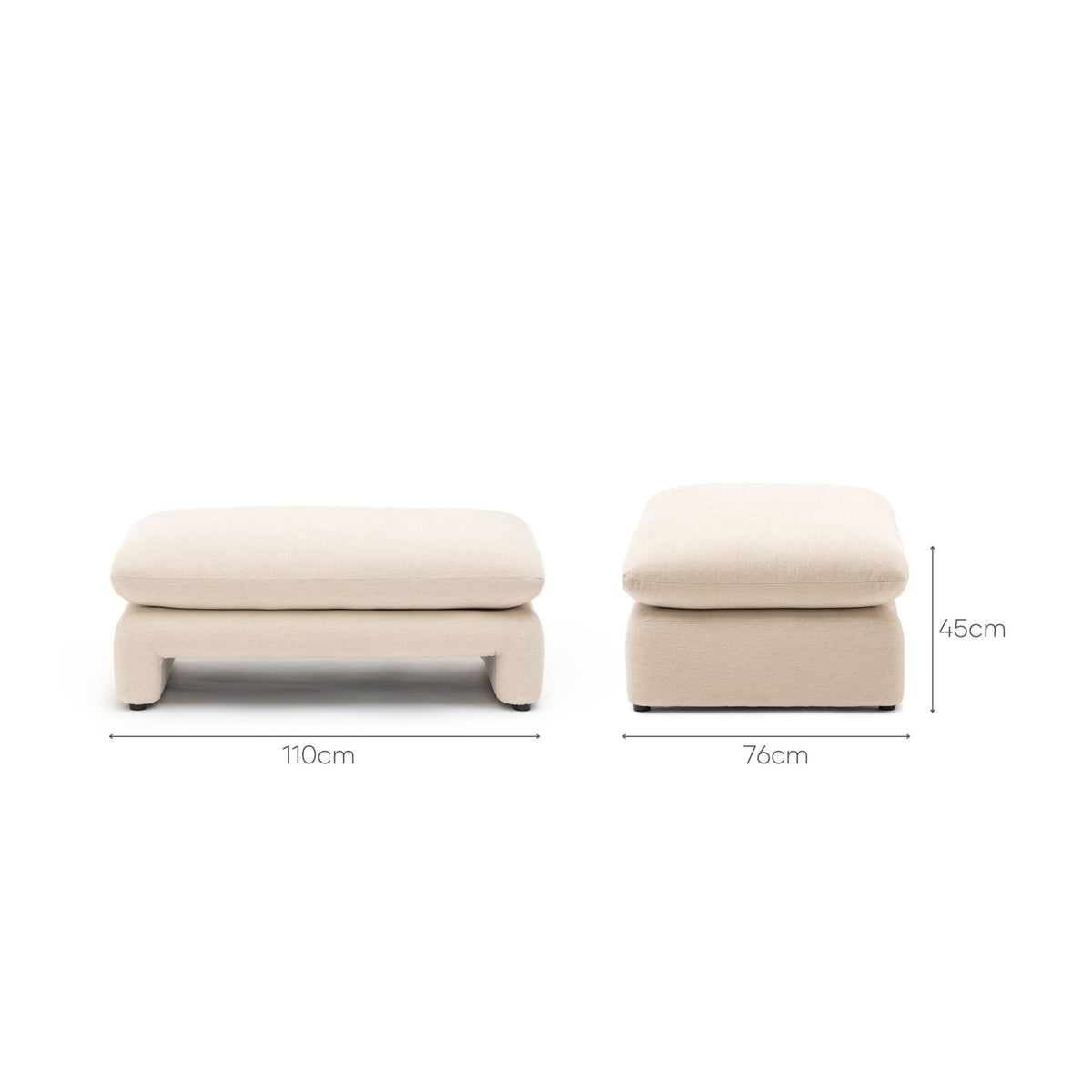 Replay Ottoman - Ivory - Ottomans Loom Collection Loom Collection Dubai