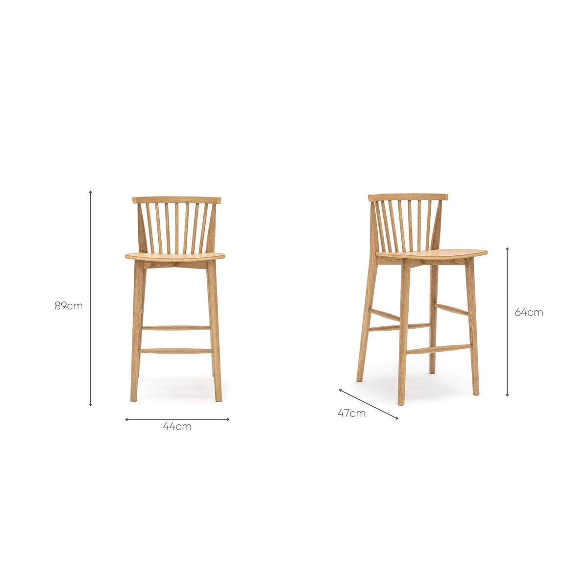 Requin Counter Stool - Light Oak - Bar & Counter Stools Tolv Loom Collection Dubai