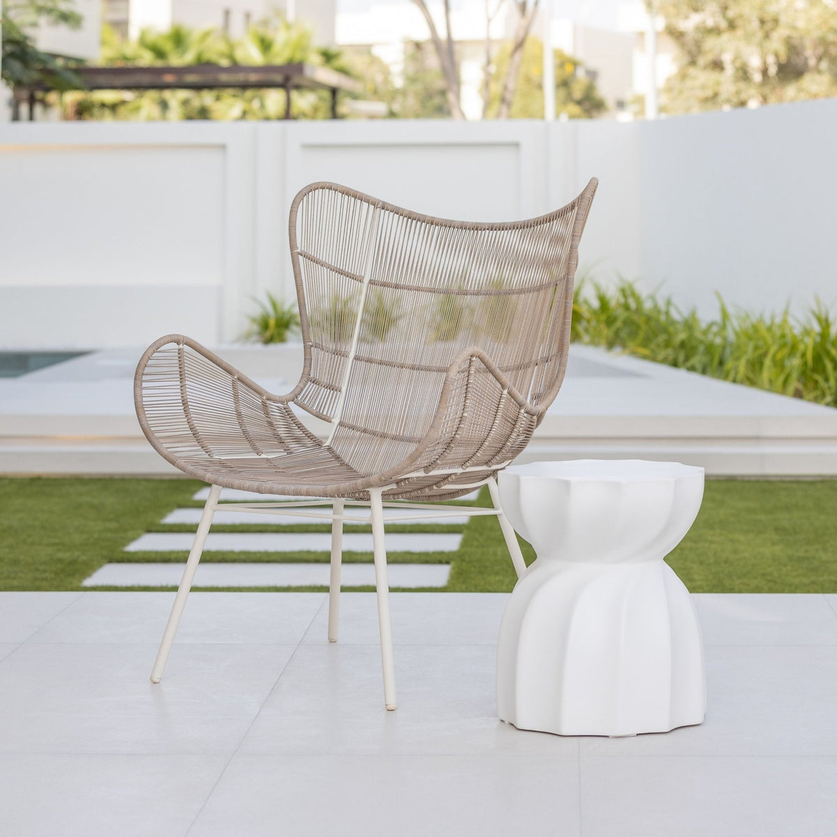 Revolve Stool - Chalk - Side Tables Loom Collection Loom Collection Dubai