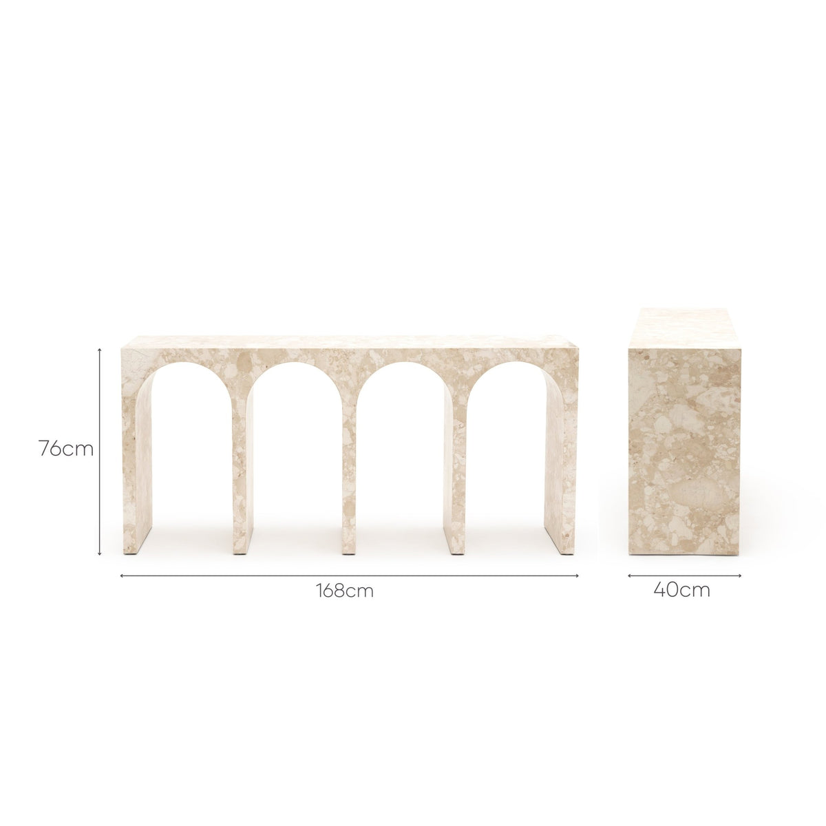 Rialto Console Table - Kunis Breccia Marble