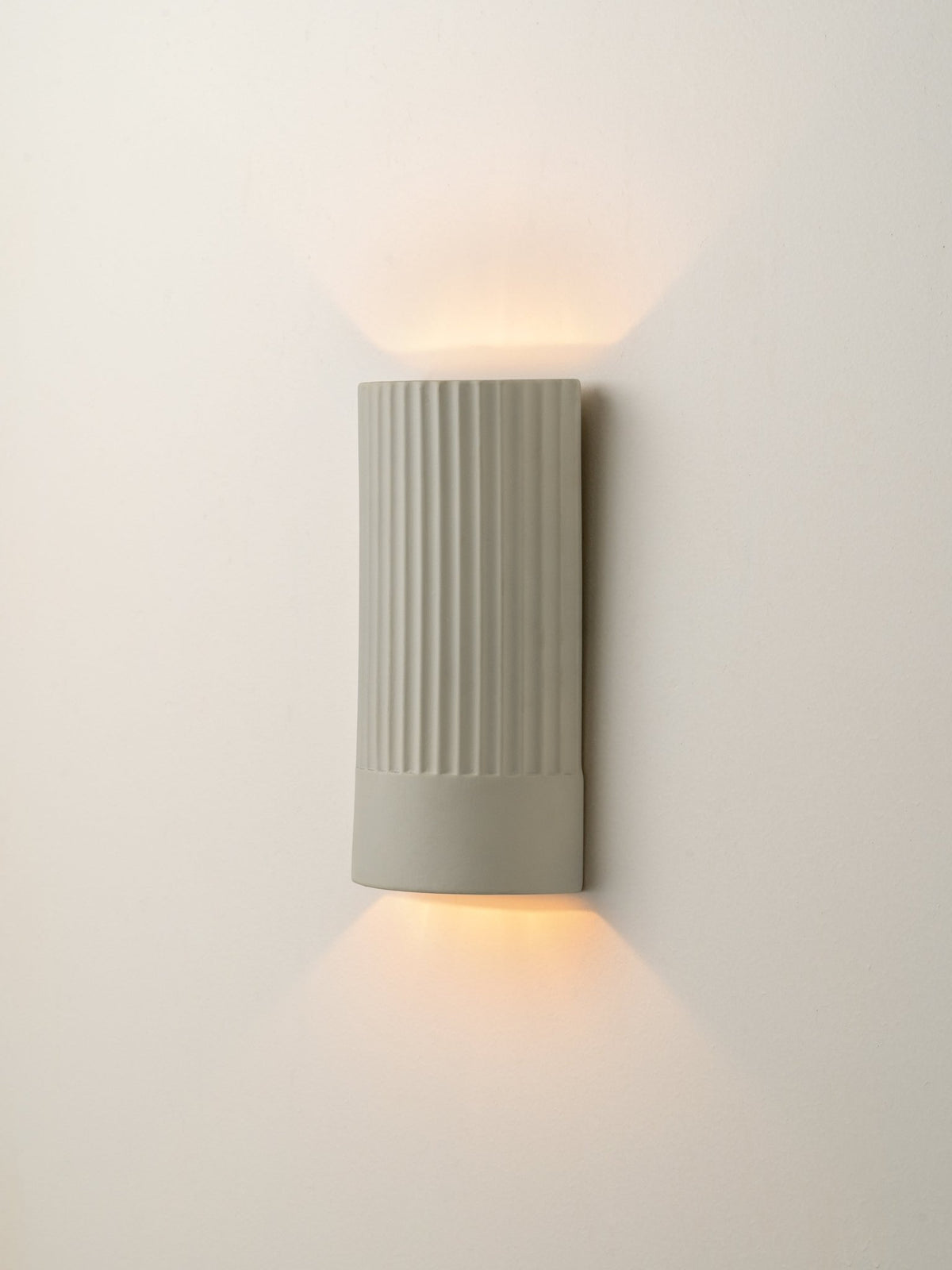 Enza - Warm White Ribbed Concrete Wall Light