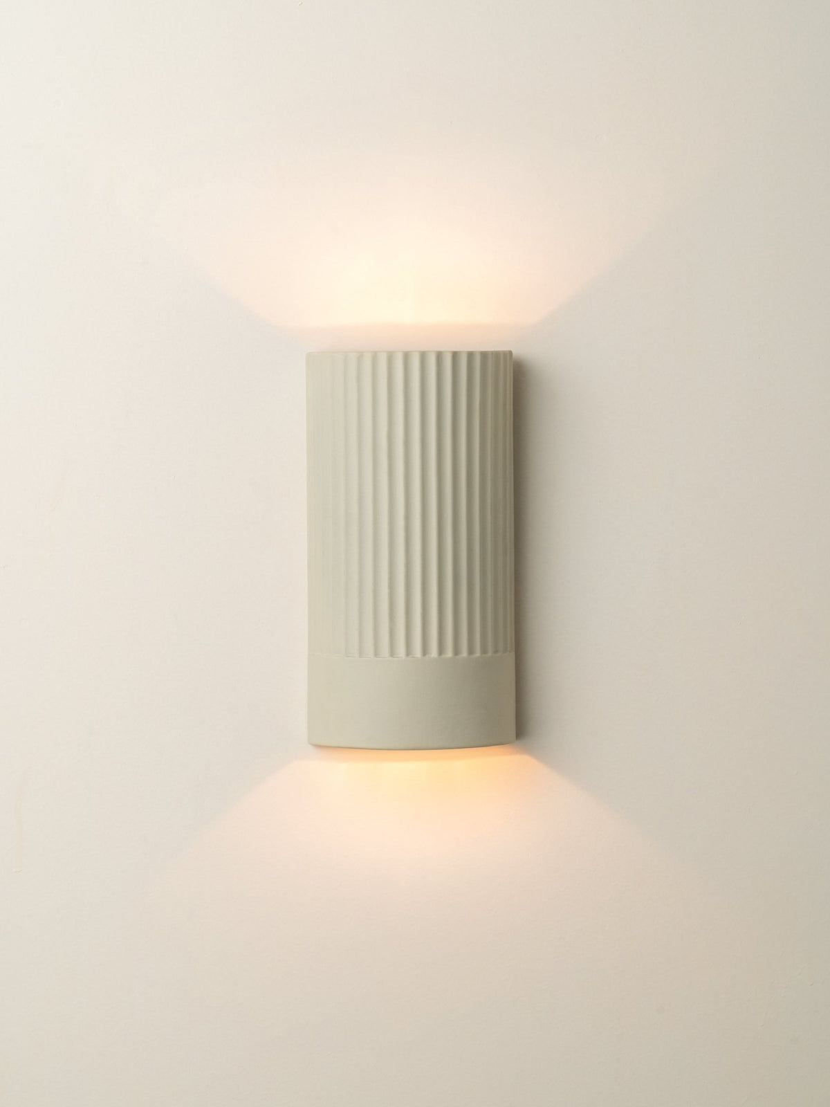 Enza - Warm White Ribbed Concrete Wall Light