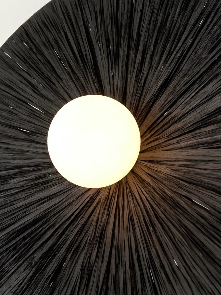 Ridotti - 1 Light Black Raffia Floor Lamp