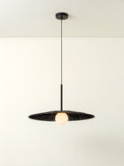 Ridotti - 1 Light Matt Black Raffia Pendant