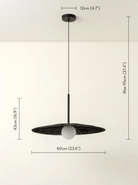Ridotti - 1 Light Matt Black Raffia Pendant